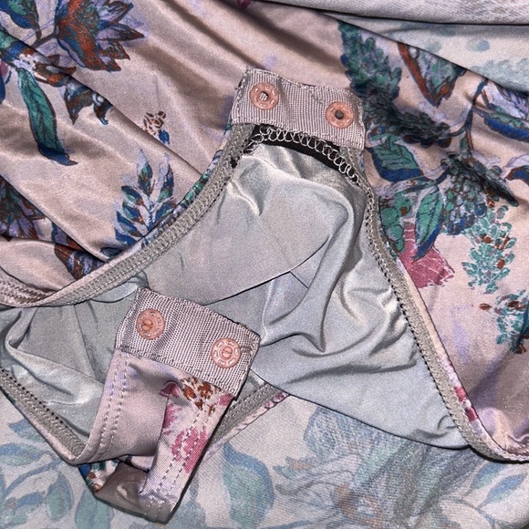 RARE Free People Bad For You Lace & Floral Bodysuit Corset Slip Maxi Dress - L - Picture 14 of 16